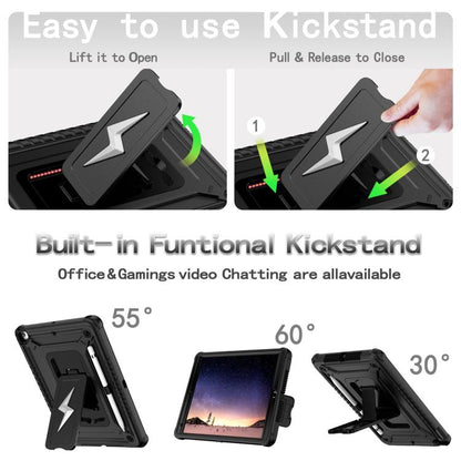 For iPad 10.2 2021 / 2020 / 2019 Armor Bolt Shape Holder Silicone Hybrid PC Tablet Case(Black) - iPad 10.2 Cases by buy2fix | Online Shopping UK | buy2fix