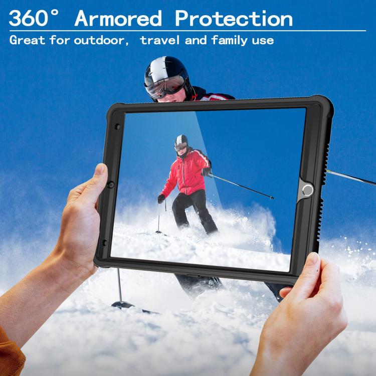 For iPad 10.2 2021 / 2020 / 2019 Armor Bolt Shape Holder Silicone Hybrid PC Tablet Case(Black) - iPad 10.2 Cases by buy2fix | Online Shopping UK | buy2fix