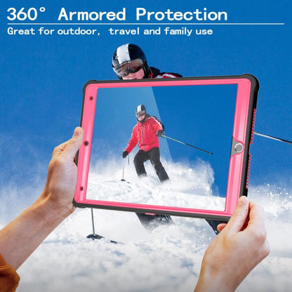 For iPad 10.2 2021 / 2020 / 2019 Armor Bolt Shape Holder Silicone Hybrid PC Tablet Case(Black Rose Red) - iPad 10.2 Cases by buy2fix | Online Shopping UK | buy2fix