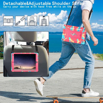 For iPad 10.2 2021 / 2020 / 2019 Armor Bolt Shape Holder Silicone Hybrid PC Tablet Case(Camouflage Rose Red) - iPad 10.2 Cases by buy2fix | Online Shopping UK | buy2fix