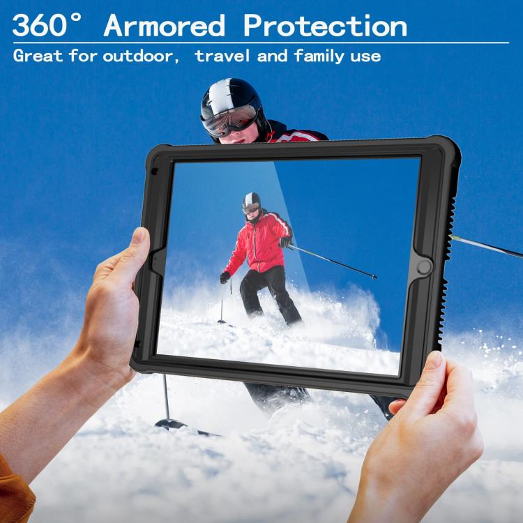 For iPad 9.7 2018 / Air / Air 2 Armor Bolt Shape Holder Silicone Hybrid PC Tablet Case(Black) - iPad 9.7 (2018) & (2017) Cases by buy2fix | Online Shopping UK | buy2fix