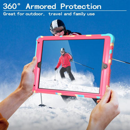 For iPad 9.7 2018 / Air / Air 2 Armor Bolt Shape Holder Silicone Hybrid PC Tablet Case(Camouflage Rose Red) - iPad 9.7 (2018) & (2017) Cases by buy2fix | Online Shopping UK | buy2fix