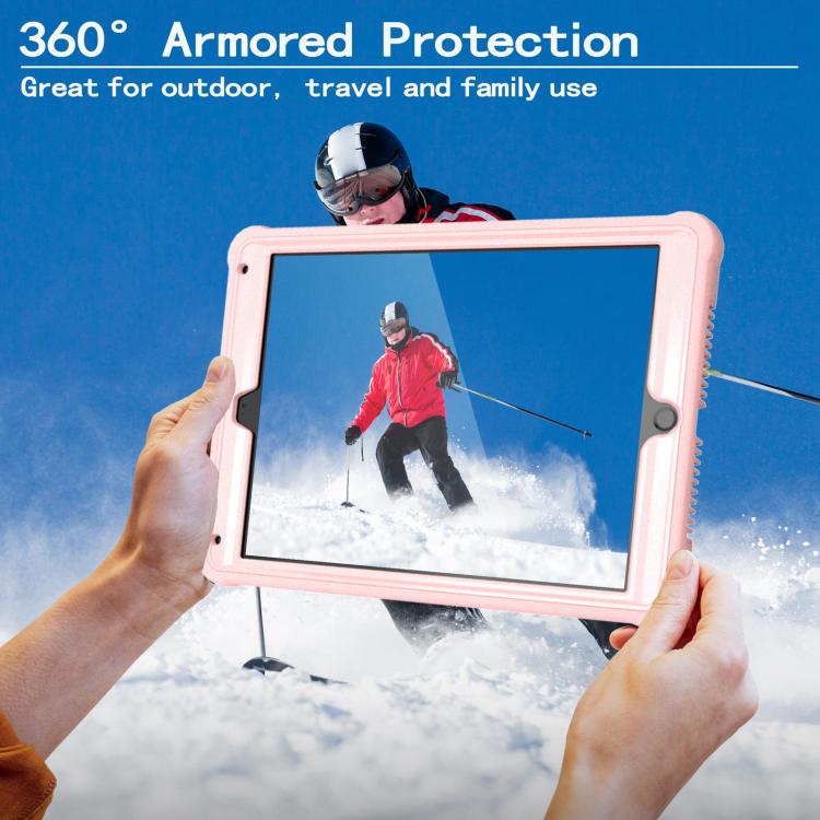 For iPad 9.7 2018 / Air / Air 2 Armor Bolt Shape Holder Silicone Hybrid PC Tablet Case(Rose Gold) - iPad 9.7 (2018) & (2017) Cases by buy2fix | Online Shopping UK | buy2fix