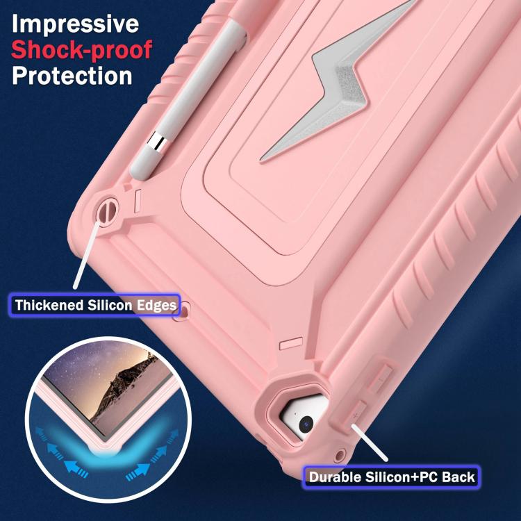 For iPad 9.7 2018 / Air / Air 2 Armor Bolt Shape Holder Silicone Hybrid PC Tablet Case(Rose Gold) - iPad 9.7 (2018) & (2017) Cases by buy2fix | Online Shopping UK | buy2fix