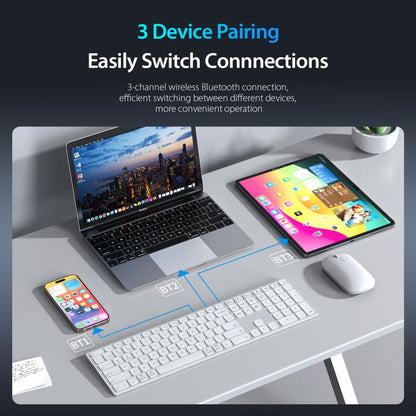 DUX DUCIS LK Series Portable Universal Wireless Keyboard(White) - Wireless Keyboard by DUX DUCIS | Online Shopping UK | buy2fix