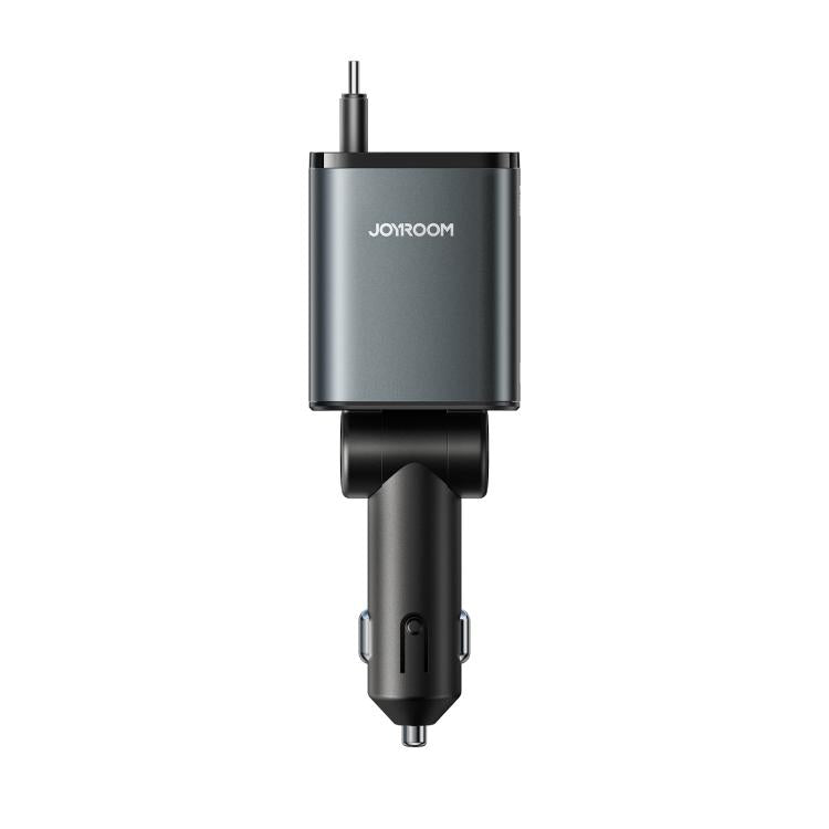 JOYROOM JR-CCL07 3 in 1 Retractable Car Charger(Dark Gray) - Car Charger by JOYROOM | Online Shopping UK | buy2fix