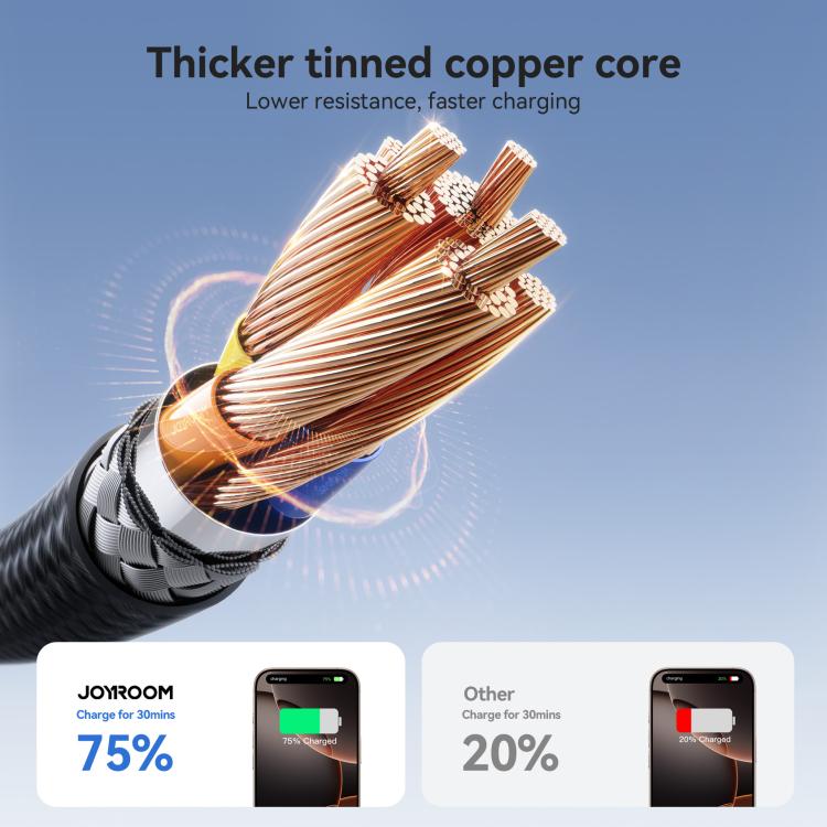 JOYROOM S-A28 Flash Series 480Mbps Fast Charging Data Cable, Type-C to Type-C Cable, Length: 1m(Black) - USB-C & Type-C Cable by JOYROOM | Online Shopping UK | buy2fix