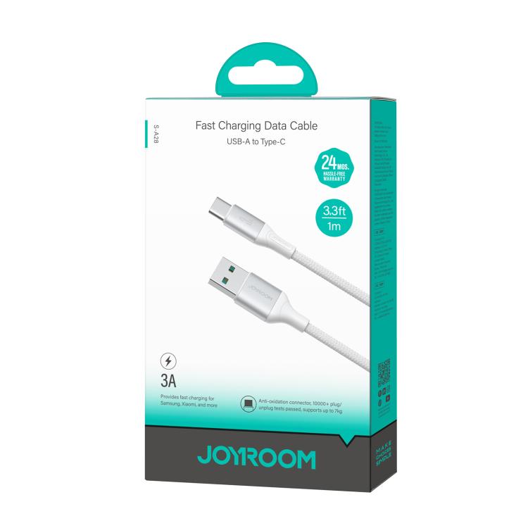 JOYROOM S-A28 Flash Series 480Mbps Fast Charging Data Cable, USB to Type-C Cable, Length: 1m(White) - USB-C & Type-C Cable by JOYROOM | Online Shopping UK | buy2fix