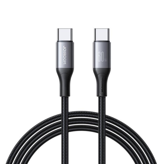 JOYROOM S-A28 Flash Series 60W 480Mbps Fast Charging Data Cable, Type-C to Type-C Cable, Length: 2m(Black)