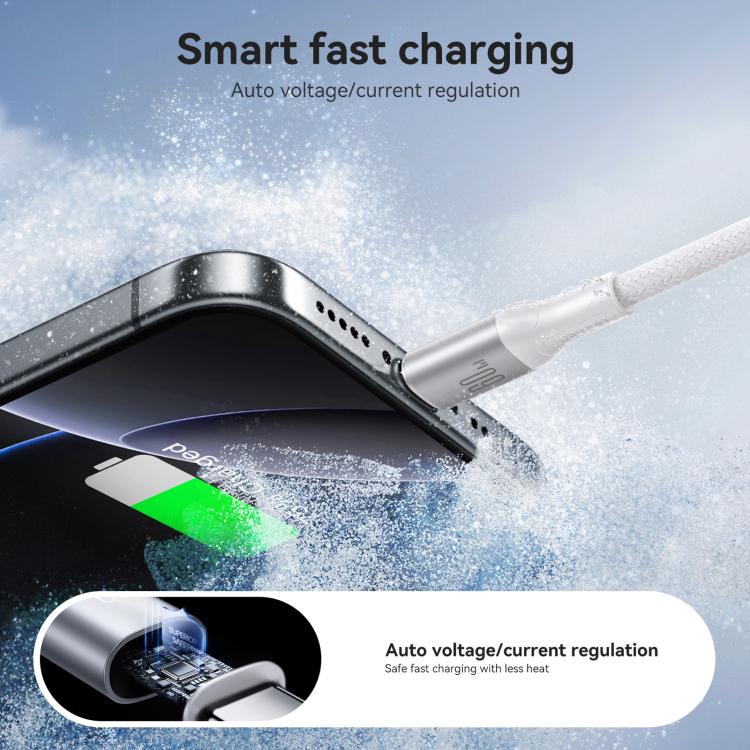 JOYROOM S-A28 Flash Series 60W 480Mbps Fast Charging Data Cable, Type-C to Type-C Cable, Length: 2m(White) - USB-C & Type-C Cable by JOYROOM | Online Shopping UK | buy2fix