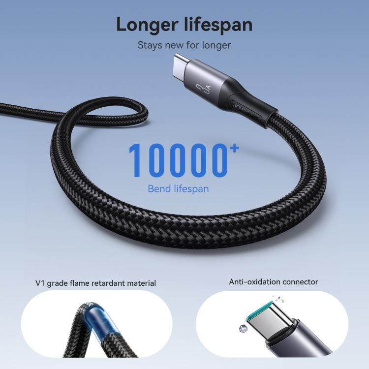 JOYROOM S-A28 Flash Series 60W 480Mbps Fast Charging Data Cable, USB to Type-C Cable, Length: 2m(Black) - USB-C & Type-C Cable by JOYROOM | Online Shopping UK | buy2fix