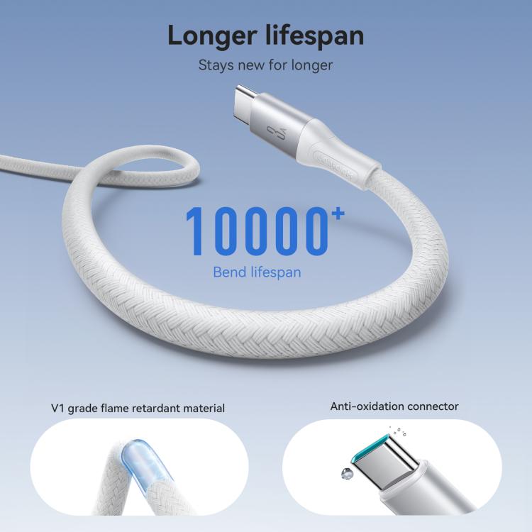 JOYROOM S-A28 Flash Series 60W 480Mbps Fast Charging Data Cable, USB to Type-C Cable, Length: 2m(White) - USB-C & Type-C Cable by JOYROOM | Online Shopping UK | buy2fix