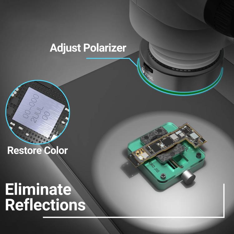 2UUL MS97 Dust-Proof / Oil Proof / Anti-Smoke Microscope Adjustable Polarized Light - Microscope Magnifier Series by 2UUL | Online Shopping UK | buy2fix