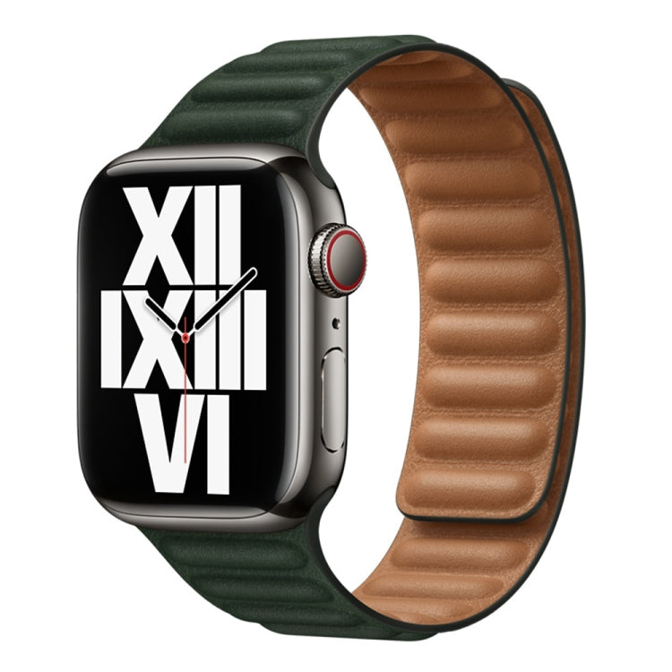 For Apple Watch Ultra 49mm&Watch Ultra 2 49mm / Series 9&8&7 45mm / SE 3&SE 2&6&SE&5&4 44mm / 3&2&1 42mm Leather Watch Band (Cedar Green) - Watch Bands by buy2fix | Online Shopping UK | buy2fix