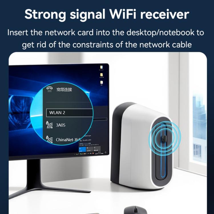 Yesido WP10 WiFi Wireless Dongle 150Mbps High Speed USB Wireless Adapter(Black) - Wireless Display Dongle by Yesido | Online Shopping UK | buy2fix