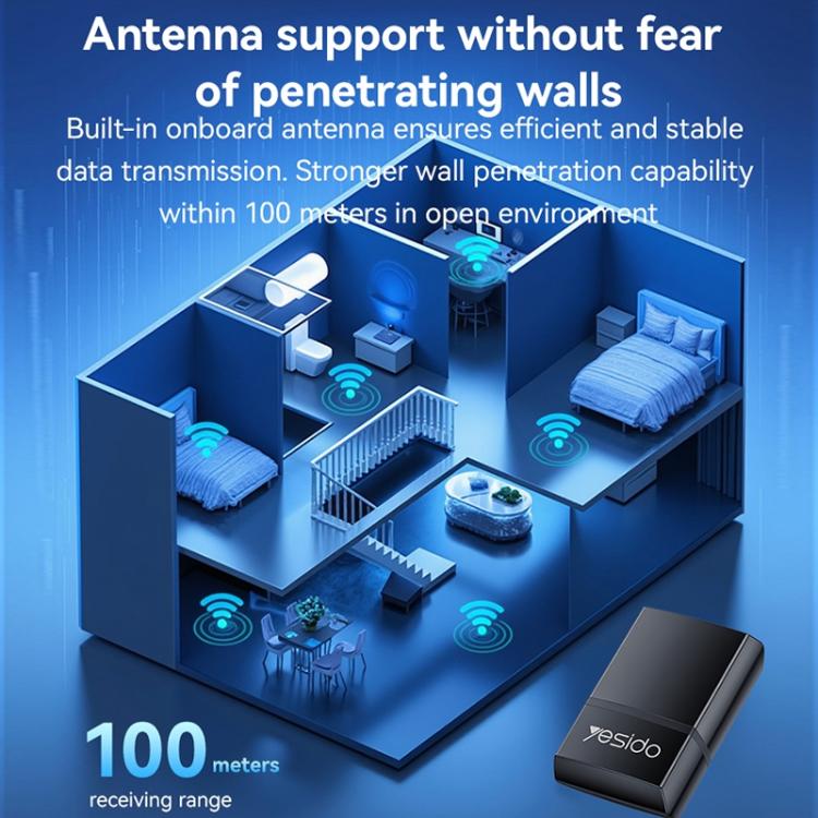 Yesido WP10 WiFi Wireless Dongle 150Mbps High Speed USB Wireless Adapter(Black) - Wireless Display Dongle by Yesido | Online Shopping UK | buy2fix