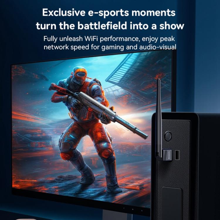 Yesido WP11 WiFi4 Wireless Dongle 150Mbps High Speed USB Adapter with External Antenna(Black) - Wireless Display Dongle by Yesido | Online Shopping UK | buy2fix