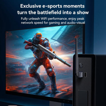 Yesido WP11 WiFi4 Wireless Dongle 150Mbps High Speed USB Adapter with External Antenna(Black) - Wireless Display Dongle by Yesido | Online Shopping UK | buy2fix