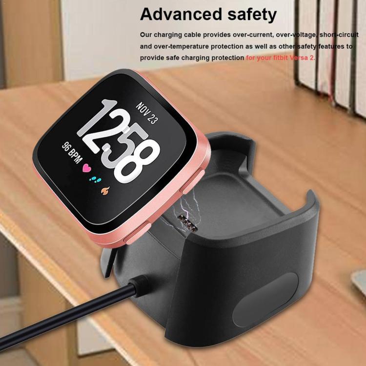 For Fitbit Versa 2 xDfind USB-A Port Watch Charging Dock Base Stand Holder, Length: 1m(Black) - Charger by xDfind | Online Shopping UK | buy2fix