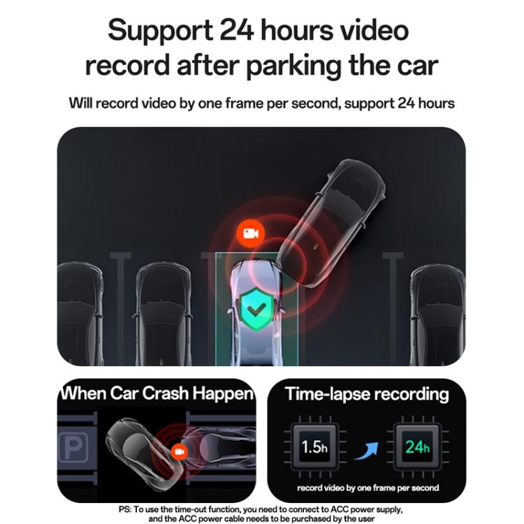 Yesido KM22 1K HD Dual Dash Camera Car Driving Recorder with 1.47 inch Screen(Black) - Car DVRs by Yesido | Online Shopping UK | buy2fix