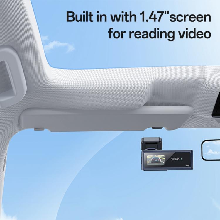 Yesido KM22 1K HD Dual Dash Camera Car Driving Recorder with 1.47 inch Screen(Black) - Car DVRs by Yesido | Online Shopping UK | buy2fix