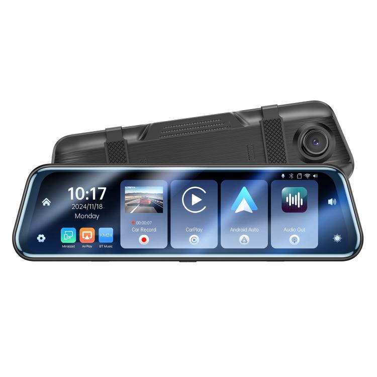 Yesido KM24 9.66 inch HD Image Reversing Assist CarPlay Streaming Rearview Mirror Dash Cam(Black) - Car DVRs by Yesido | Online Shopping UK | buy2fix