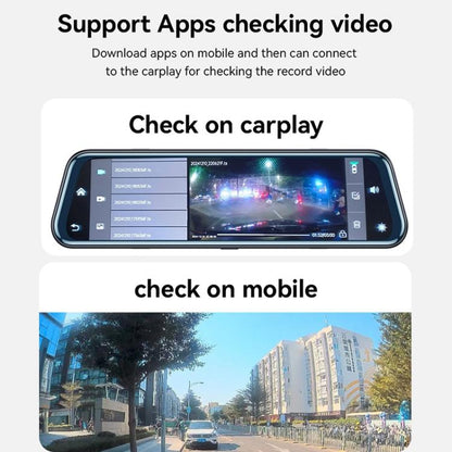 Yesido KM24 9.66 inch HD Image Reversing Assist CarPlay Streaming Rearview Mirror Dash Cam(Black) - Car DVRs by Yesido | Online Shopping UK | buy2fix