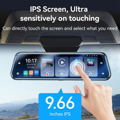 Yesido KM24 9.66 inch HD Image Reversing Assist CarPlay Streaming Rearview Mirror Dash Cam(Black) - Car DVRs by Yesido | Online Shopping UK | buy2fix