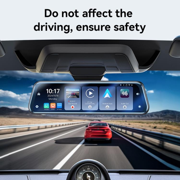 Yesido KM24 9.66 inch HD Image Reversing Assist CarPlay Streaming Rearview Mirror Dash Cam(Black) - Car DVRs by Yesido | Online Shopping UK | buy2fix