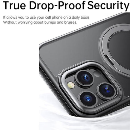 For iPhone 16 Pro Max Gear 360 Rotation MagSafe Holder Phone Case(Black) - iPhone 16 Pro Max Cases by buy2fix | Online Shopping UK | buy2fix