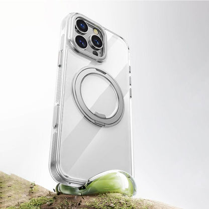 For iPhone 16 Pro Gear 360 Rotation MagSafe Holder Phone Case(Transparent) - iPhone 16 Pro Cases by buy2fix | Online Shopping UK | buy2fix