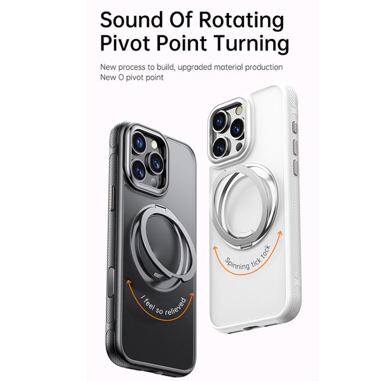 For iPhone 16 Gear 360 Rotation MagSafe Holder Phone Case(Transparent) - iPhone 16 Cases by buy2fix | Online Shopping UK | buy2fix