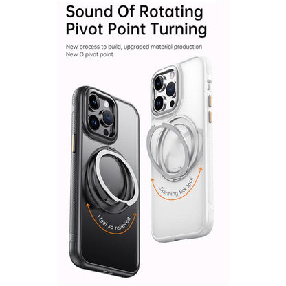 For iPhone 15 Pro Max Gear 360 Rotation MagSafe Holder Phone Case(Transparent) - iPhone 15 Pro Max Cases by buy2fix | Online Shopping UK | buy2fix