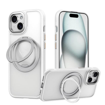 For iPhone 15 Plus / 14 Plus Gear 360 Rotation MagSafe Holder Phone Case(White) - iPhone 15 Plus Cases by buy2fix | Online Shopping UK | buy2fix