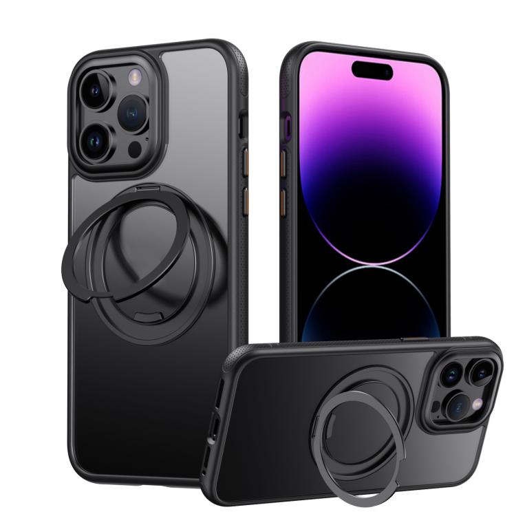 For iPhone 13 Pro Max Gear 360 Rotation MagSafe Holder Phone Case(Black) - iPhone 13 Pro Max Cases by buy2fix | Online Shopping UK | buy2fix