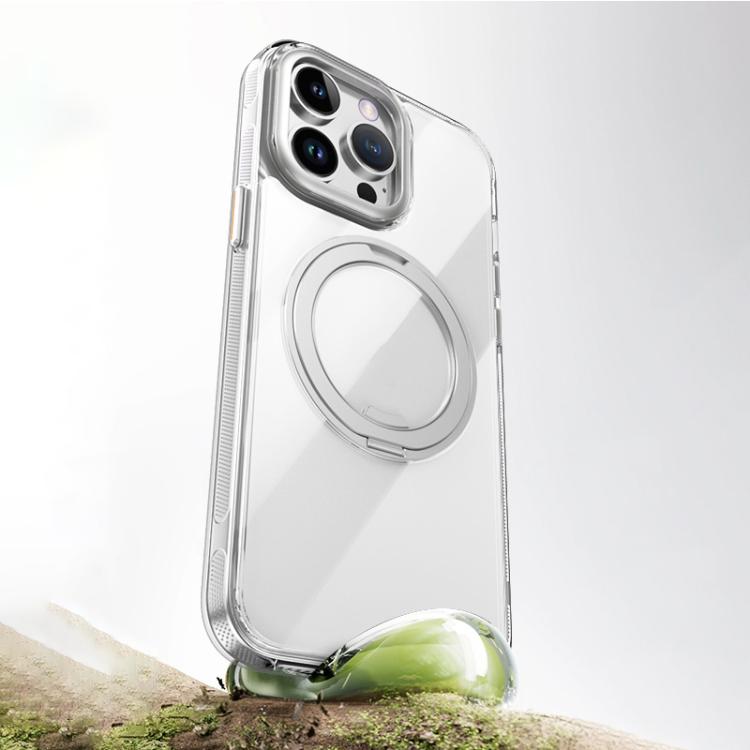 For iPhone 13 Pro Max Gear 360 Rotation MagSafe Holder Phone Case(Transparent) - iPhone 13 Pro Max Cases by buy2fix | Online Shopping UK | buy2fix