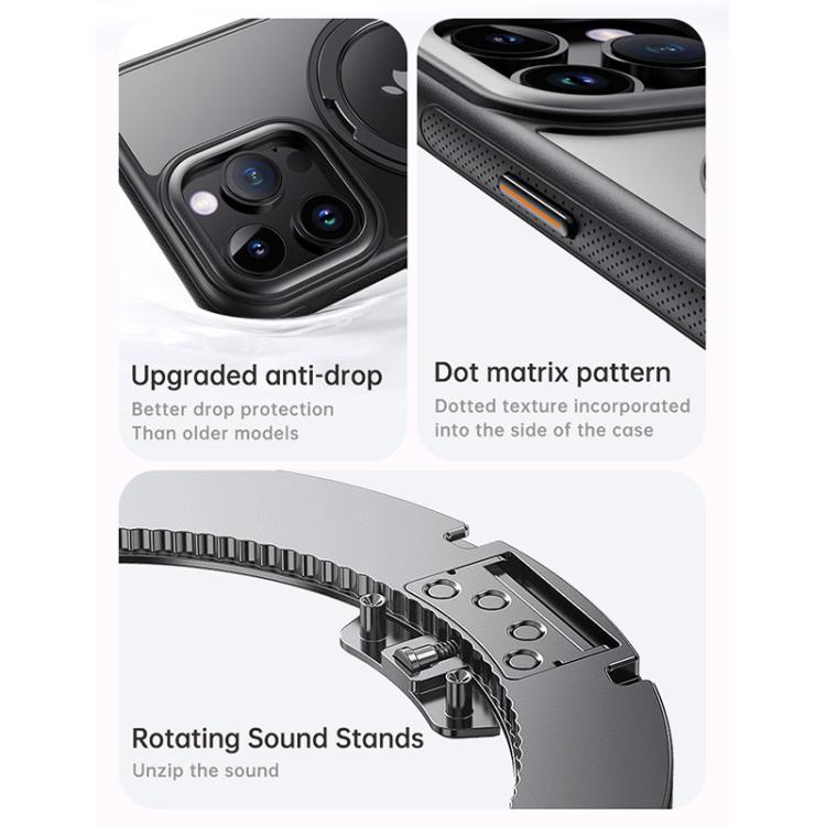 For iPhone 13 Pro Gear 360 Rotation MagSafe Holder Phone Case(Transparent) - iPhone 13 Pro Cases by buy2fix | Online Shopping UK | buy2fix