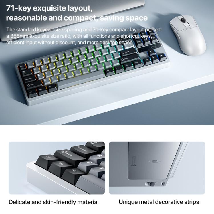 Xiaomi Mechanical Keyboard MK71 Pro Wired / 2.4G / Bluetooth Triple Mode Gaming Keyboard(Moon Rock) - Wireless Keyboard by Xiaomi | Online Shopping UK | buy2fix