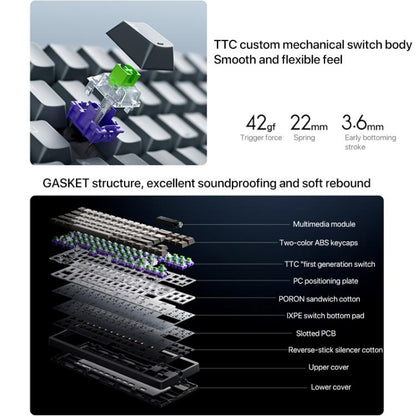 Xiaomi Mechanical Keyboard MK71 Pro Wired / 2.4G / Bluetooth Triple Mode Gaming Keyboard(Moon Rock) - Wireless Keyboard by Xiaomi | Online Shopping UK | buy2fix