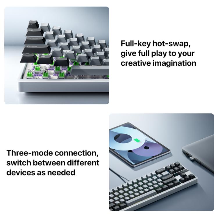 Xiaomi Mechanical Keyboard MK71 Pro Wired / 2.4G / Bluetooth Triple Mode Gaming Keyboard(Moon Rock) - Wireless Keyboard by Xiaomi | Online Shopping UK | buy2fix