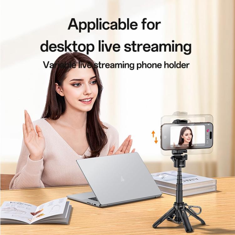 Yesido SF29 Foldable Tripod Bluetooth Selfie Stick(Black) - Selfie Sticks by Yesido | Online Shopping UK | buy2fix