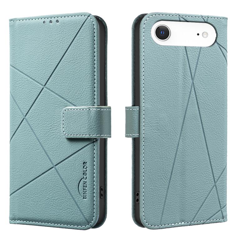 For iPhone 17 Air Geometric Pattern RFID Leather Phone Case(Green) - iPhone 17 Air Cases by buy2fix | Online Shopping UK | buy2fix
