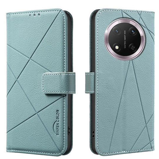 For Honor X9C 5G / Magic7 Lite Geometric Pattern RFID Leather Phone Case(Green)