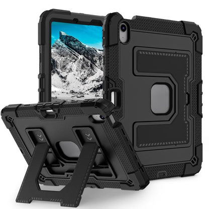 For iPad Air 11 2025 / 2024 Big Holder Silicone Hydric PC Tablet Case with Shoulder Strap(Black) - iPad Air 11 2025 / 2024 Cases by buy2fix | Online Shopping UK | buy2fix