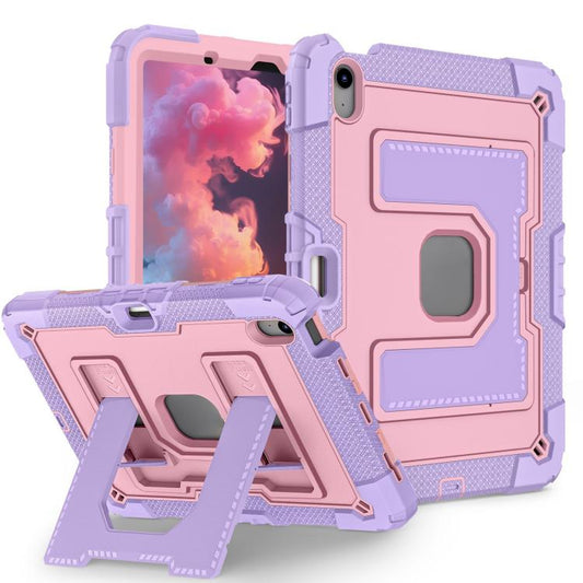 For iPad Air 11 2025 / 2024 Big Holder Silicone Hydric PC Tablet Case with Shoulder Strap(Purple Rose Gold) - iPad Air 11 2025 / 2024 Cases by buy2fix | Online Shopping UK | buy2fix