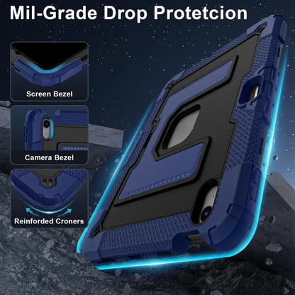 For iPad mini 6 2021 / mini 2024 Big Holder Silicone Hydric PC Tablet Case with Shoulder Strap(Navy Black) - iPad mini 2024 Cases by buy2fix | Online Shopping UK | buy2fix