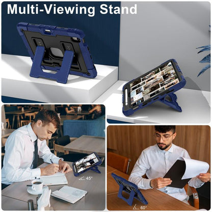 For iPad mini 6 2021 / mini 2024 Big Holder Silicone Hydric PC Tablet Case with Shoulder Strap(Navy Black) - iPad mini 2024 Cases by buy2fix | Online Shopping UK | buy2fix