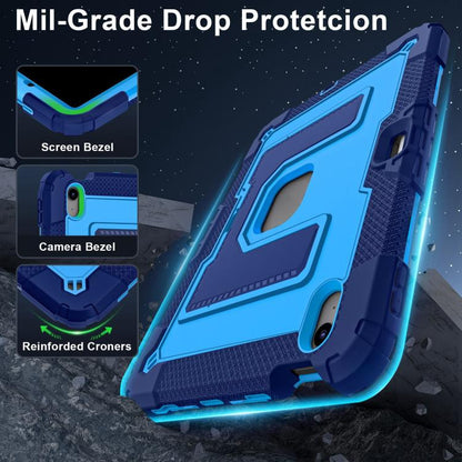 For iPad mini 6 2021 / mini 2024 Big Holder Silicone Hydric PC Tablet Case with Shoulder Strap(Navy Blue Blue) - iPad mini 2024 Cases by buy2fix | Online Shopping UK | buy2fix