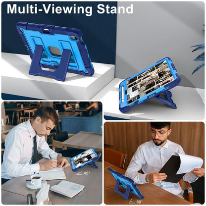 For iPad mini 6 2021 / mini 2024 Big Holder Silicone Hydric PC Tablet Case with Shoulder Strap(Navy Blue Blue) - iPad mini 2024 Cases by buy2fix | Online Shopping UK | buy2fix