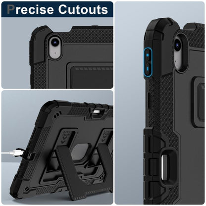 For iPad mini 6 2021 / mini 2024 Big Holder Silicone Hydric PC Tablet Case with Shoulder Strap(Black) - iPad mini 2024 Cases by buy2fix | Online Shopping UK | buy2fix